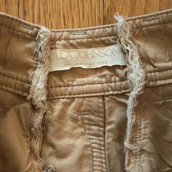 Ulla Johnson 6 button front pants tan beige color block, waist has been hemmed - Picture 3 of 7